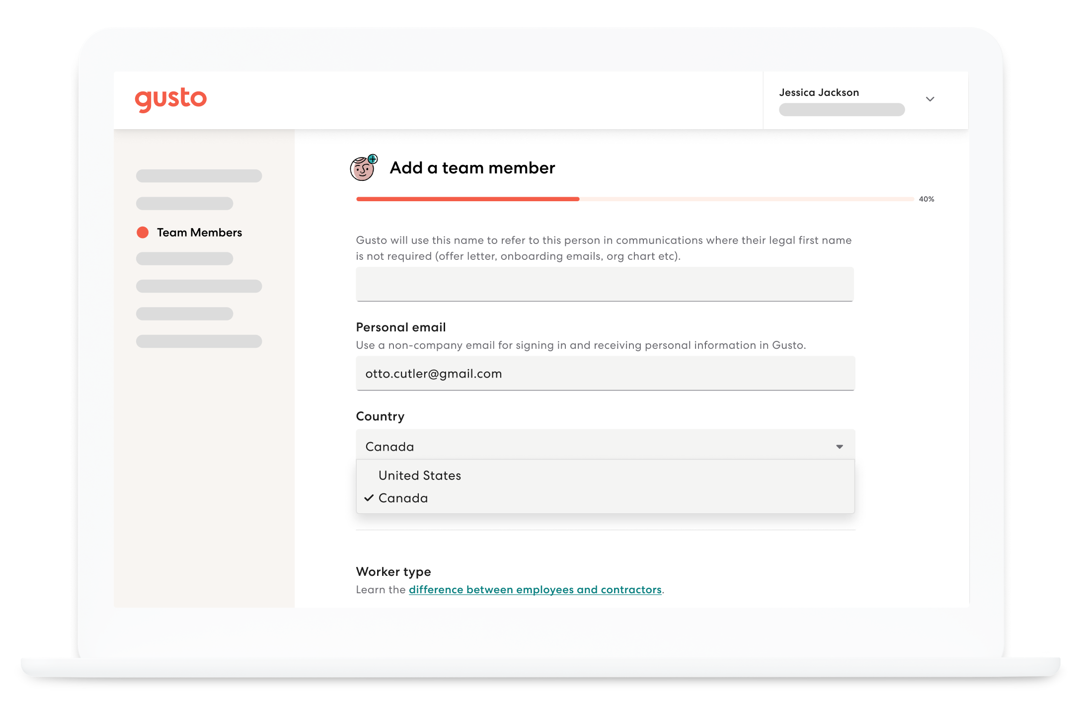 Remote Gusto - Add a team member